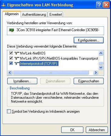 XP-Eigenschaften