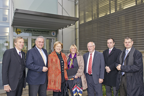Gruppenbild vor dem LRZ